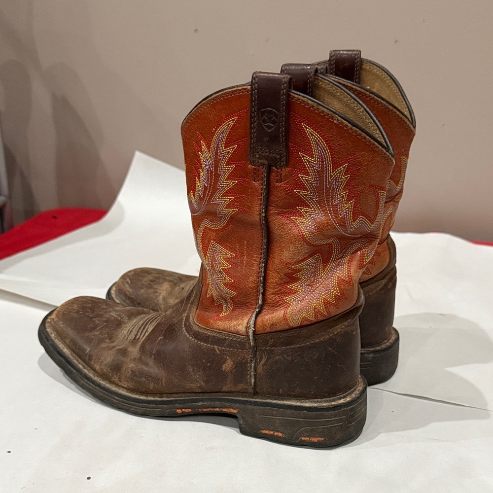 Ariat Kids Brown and Red Western Boots - Picture 4 of 6